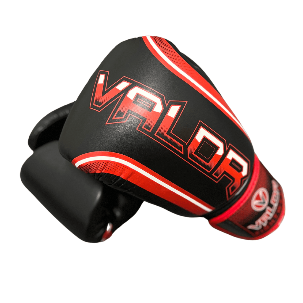Fade 12oz Boxing Gloves - Black/Red - Valor Fightwear Boxing Gloves Valor Fightwear   